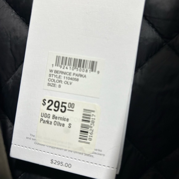 Ugg Bernice parka NWT olive green black interior & black fur on hood - Picture 5 of 16